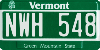 VT license plate NWH548