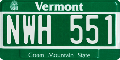 VT license plate NWH551