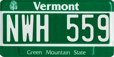 VT license plate NWH559