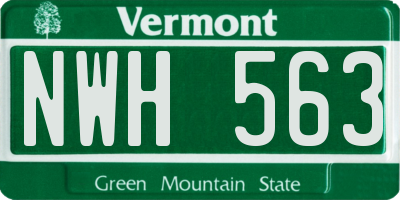 VT license plate NWH563