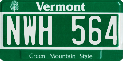 VT license plate NWH564