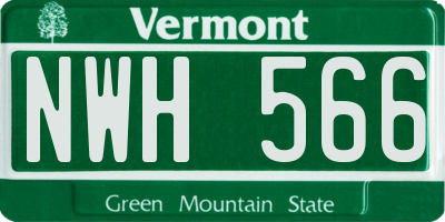 VT license plate NWH566