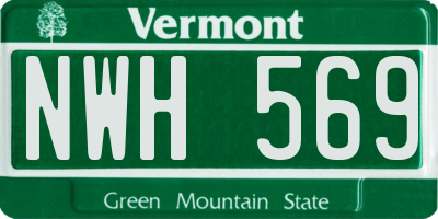 VT license plate NWH569