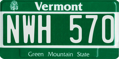 VT license plate NWH570