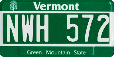 VT license plate NWH572