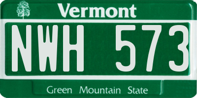 VT license plate NWH573