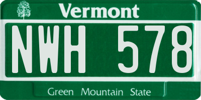 VT license plate NWH578