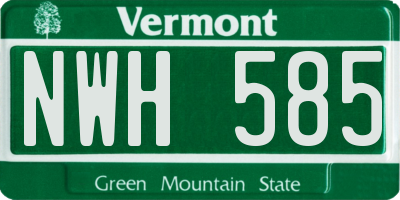 VT license plate NWH585