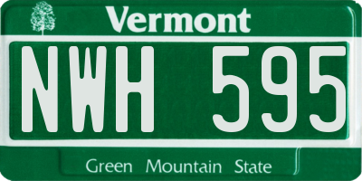 VT license plate NWH595