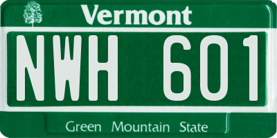 VT license plate NWH601