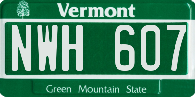VT license plate NWH607