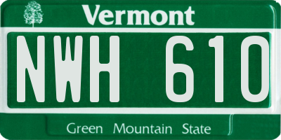 VT license plate NWH610