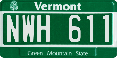 VT license plate NWH611