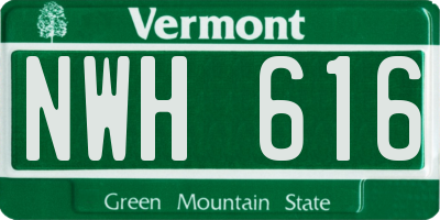 VT license plate NWH616