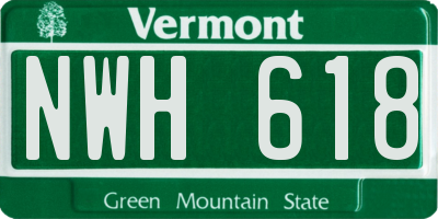 VT license plate NWH618