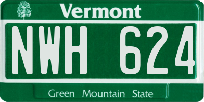 VT license plate NWH624