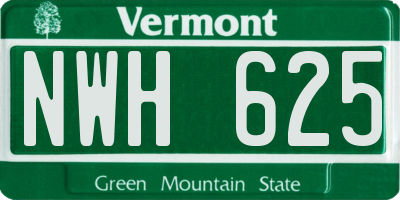 VT license plate NWH625