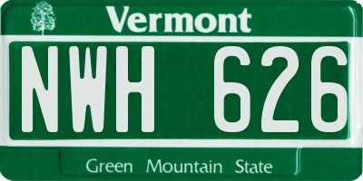 VT license plate NWH626