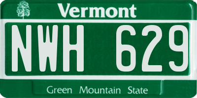 VT license plate NWH629