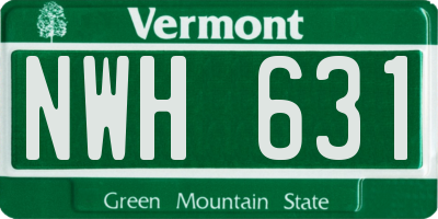 VT license plate NWH631