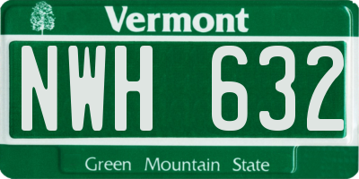 VT license plate NWH632