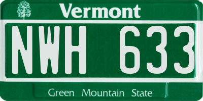 VT license plate NWH633