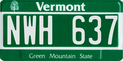 VT license plate NWH637