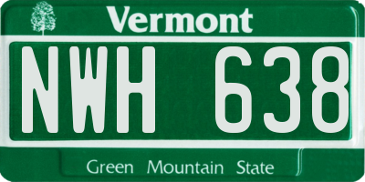 VT license plate NWH638