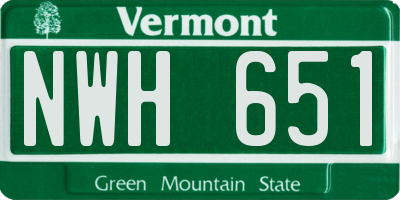 VT license plate NWH651
