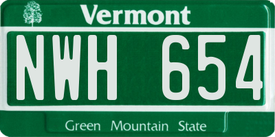 VT license plate NWH654