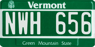 VT license plate NWH656