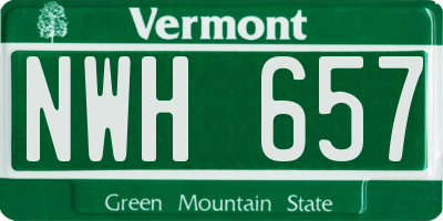 VT license plate NWH657