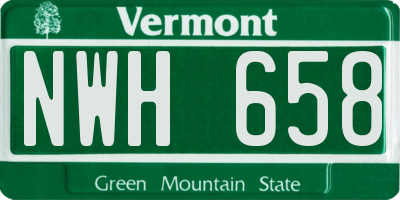 VT license plate NWH658