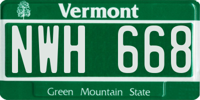 VT license plate NWH668