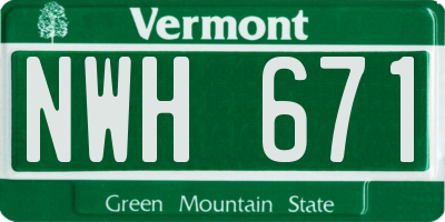 VT license plate NWH671