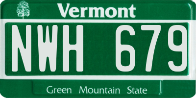 VT license plate NWH679
