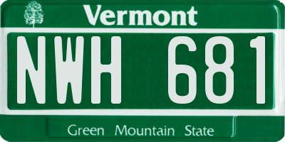 VT license plate NWH681