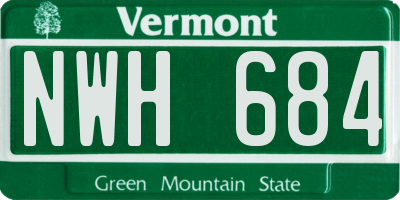 VT license plate NWH684