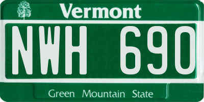 VT license plate NWH690