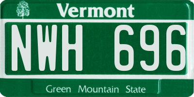 VT license plate NWH696