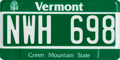 VT license plate NWH698