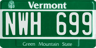 VT license plate NWH699