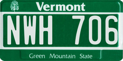 VT license plate NWH706