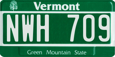 VT license plate NWH709