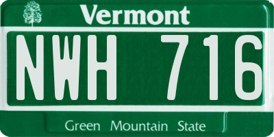 VT license plate NWH716