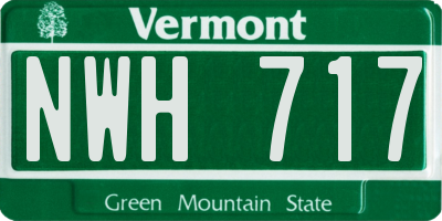 VT license plate NWH717