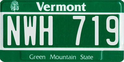 VT license plate NWH719