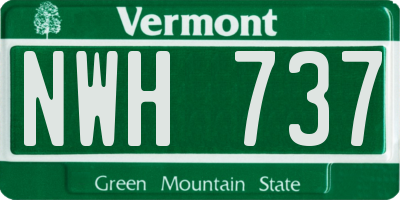 VT license plate NWH737