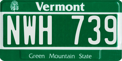 VT license plate NWH739