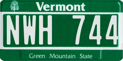 VT license plate NWH744
